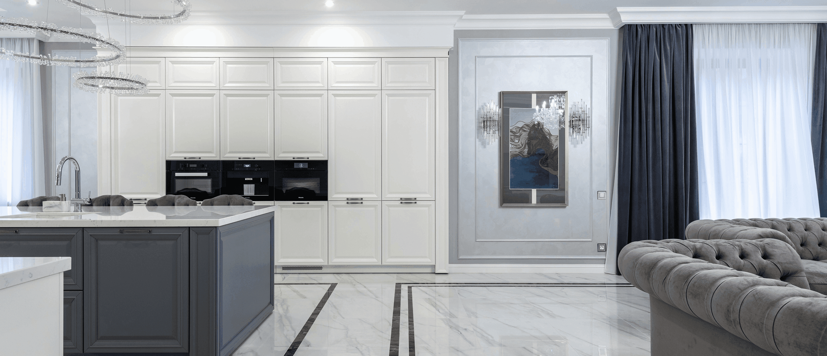 Modern kitchen with premium tiles